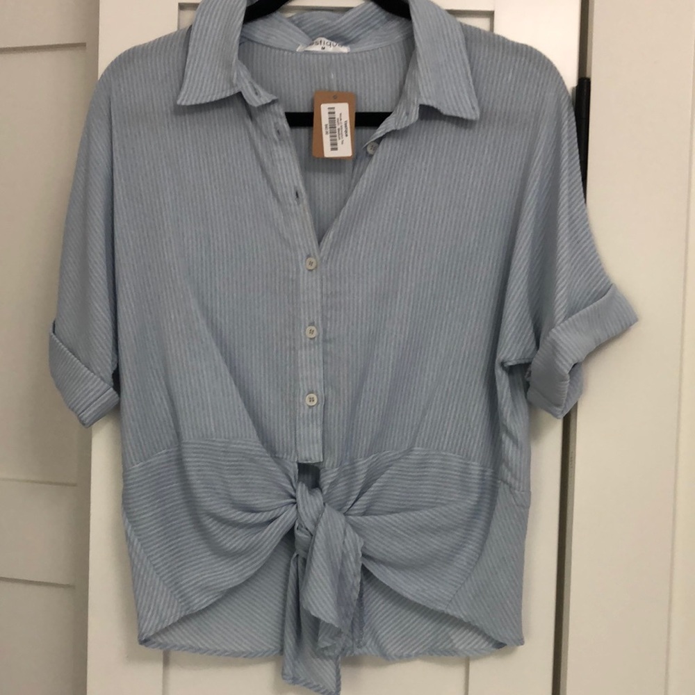 Vestique striped button up